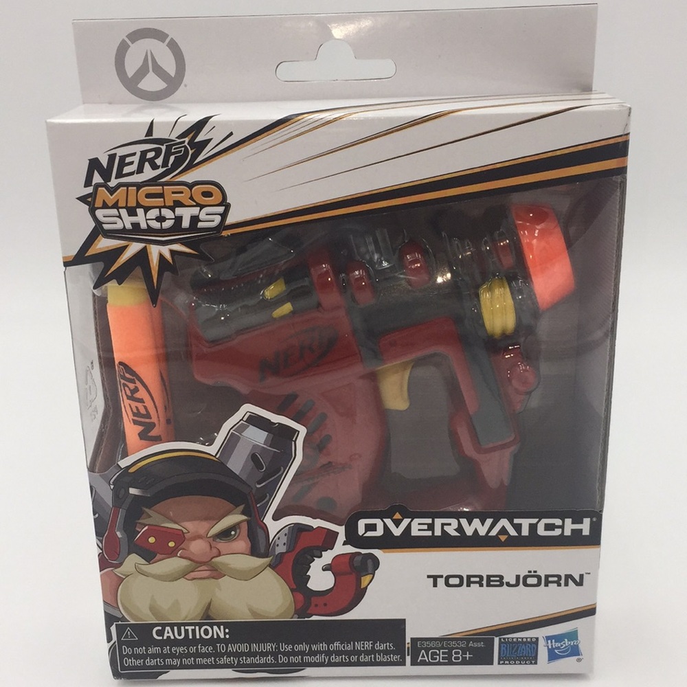 Nerf Micro Shots Blaster Overwatch Torbjorn Hasbro New